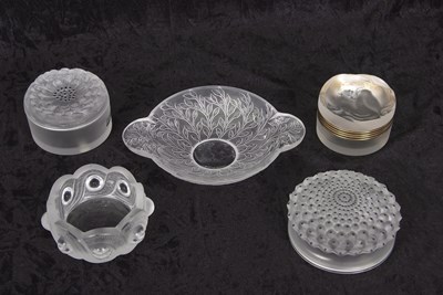 Lot 13 - Group of Lalique Trinket Boxes and Covers late...