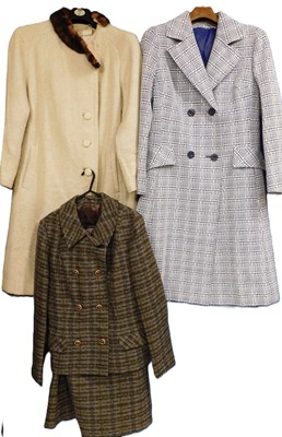 Lot 30 - Three lady's coats, to include a tweed, cream...