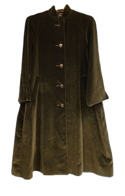 Lot 53 - A lady's black velvet Aquascutum coat, single...