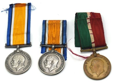 Lot 39 - Quantity of three First World War Medals to...