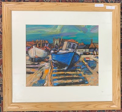 Lot 9 - British, contemporary, Beached fishing boats,...