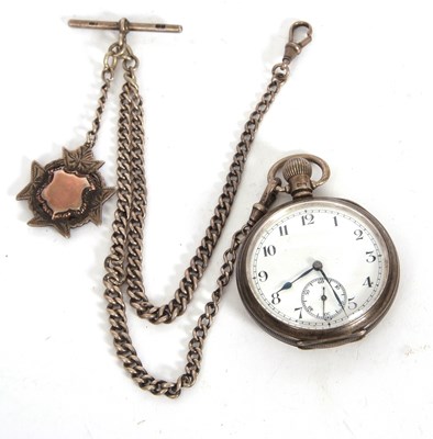 Lot 211 - Silver cased open face pocket watch with...