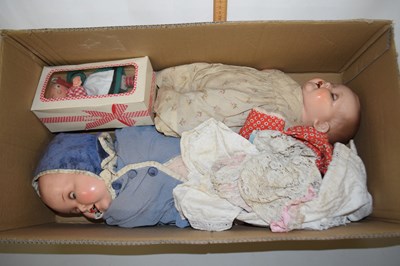 Lot 11 - Box containing two early 20th Century dolls...