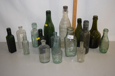 Lot 17 - A mixture of glass bottles, mainly 19th...