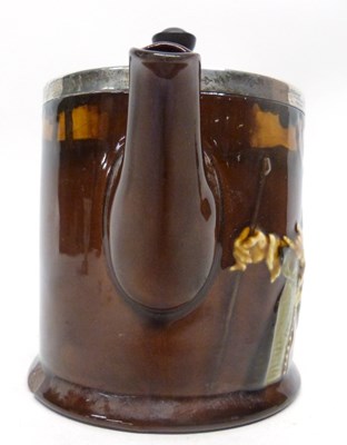 Lot 112 - Royal Doulton Kings ware tea pot with silver top