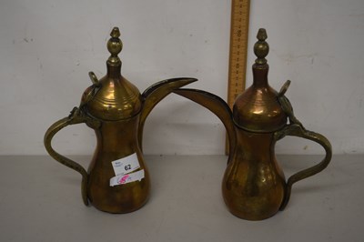 Lot 62 - Two Middle Eastern copper coffee pots