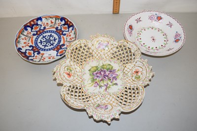 Lot 99 - English porcelain shaped, pierced dish...