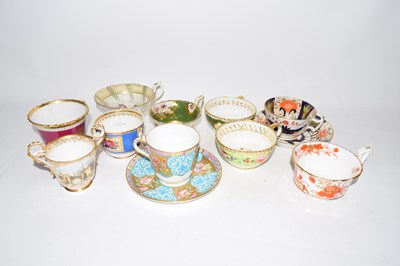 Lot 123 - Group of 19th century English porcelain cups...