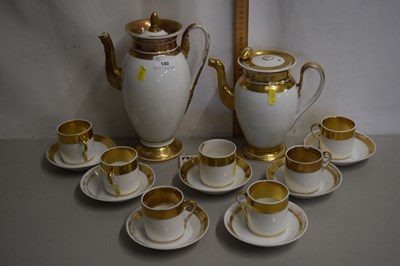 Lot 140 - A Paris porcelain Empire Style coffee set with...