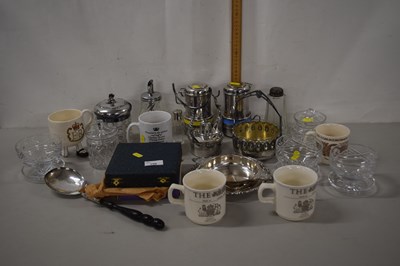 Lot 150 - Group of glass and silver plated wares...