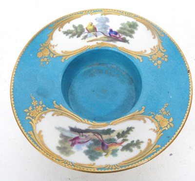 Lot 129 - Sevres style trembleuse saucer with the blue...