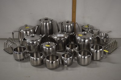 Lot 155 - Quantity of metal teapots and coffee pots and...