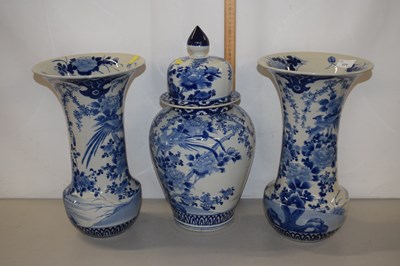 Lot 171 - A large pair of Japanese porcelain vases,...