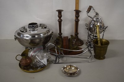 Lot 177 - Group of metal wares including a chrome plated...