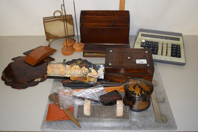 Lot 179 - A tray containing a quantity of wooden wares,...