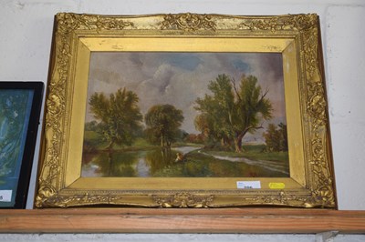 Lot 206 - Robert Mallet 'Costessey Reach' oil, framed