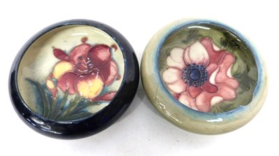 Lot 136 - Pair of Moorcroft pin dishes with floral...