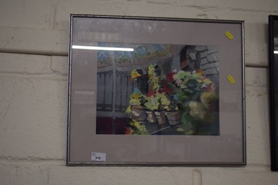 Lot 216 - Watercolour of flower pots