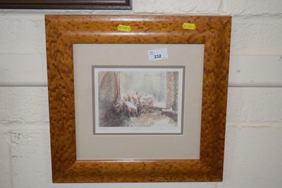 Lot 232 - A framed limited edition print of piglets