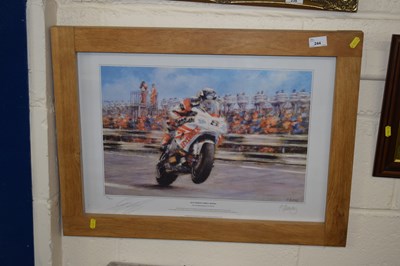 Lot 244 - Framed print of motorcyclist Guy Martin