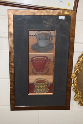 Lot 246 - Framed print of tea cups