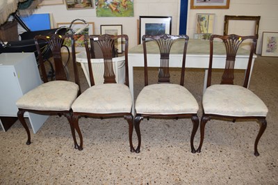 Lot 263 - Set of four reproduction upholstered dining...