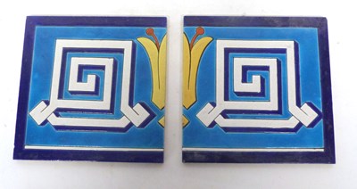 Lot 151 - Two Art Deco ceramic tiles by Montreau and...