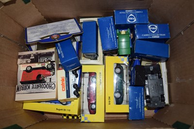 Lot 504 - Box of assorted boxed toy cars to include...