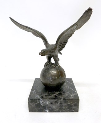 Lot 158 - Metal model of a globe with eagle with...