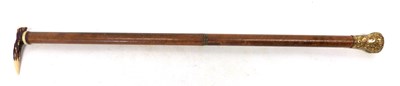 Lot 160 - Novelty riding crop with bone tooth to one end,...