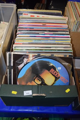 Lot 575 - Box of various LP records to include Simon &...