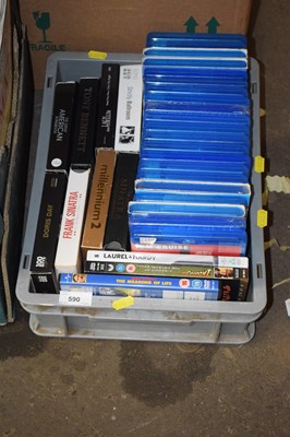 Lot 590 - Box of DVD's and Blueray etc to include Laurel...