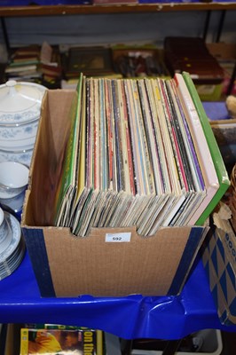 Lot 592 - Box of assorted Elvis LP's etc