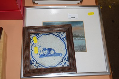 Lot 666 - A ceramic 17th Century Delft house tile...