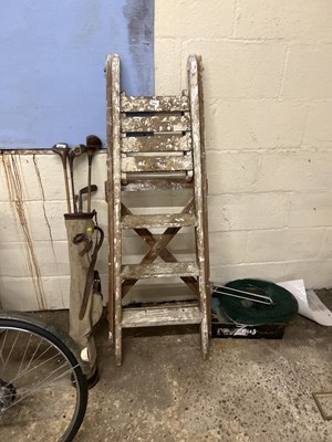 Lot 1014 - Set of wooden stepladders