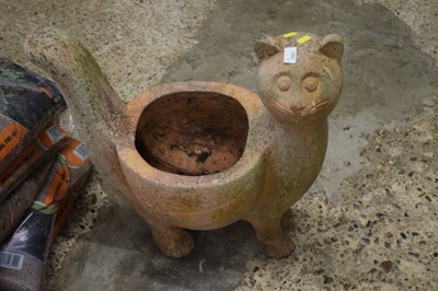 Lot 1021 - A terracotta planter modelled as a cat