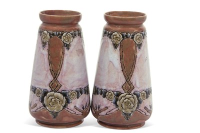 Lot 143 - Pair of Royal Doulton Art Nouveau Vases by...