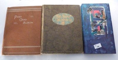 Lot 186 - Three postcard albums, one with photographic...