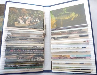Lot 186 - Three postcard albums, one with photographic...