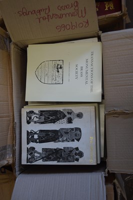 Lot 732 - Box of books to include monumental, brass...