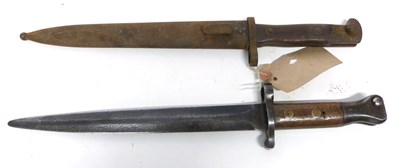Lot 201 - Two WWI bayonets, one German issue, marked...