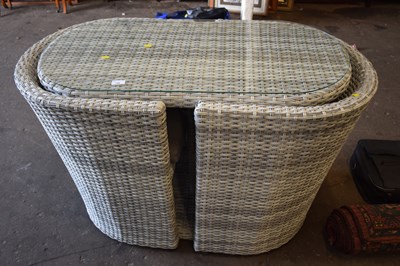 Lot 786 - Modern wicker companion garden outdoor table...