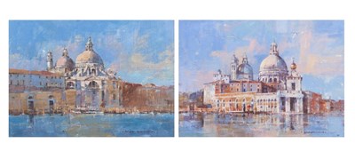 Lot 652 - Tom Harland (British), Pair of Venice scenes,...