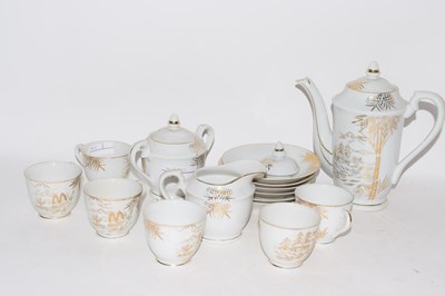 Lot 206 - Porcelain tea set, Japanese with lithophane of...