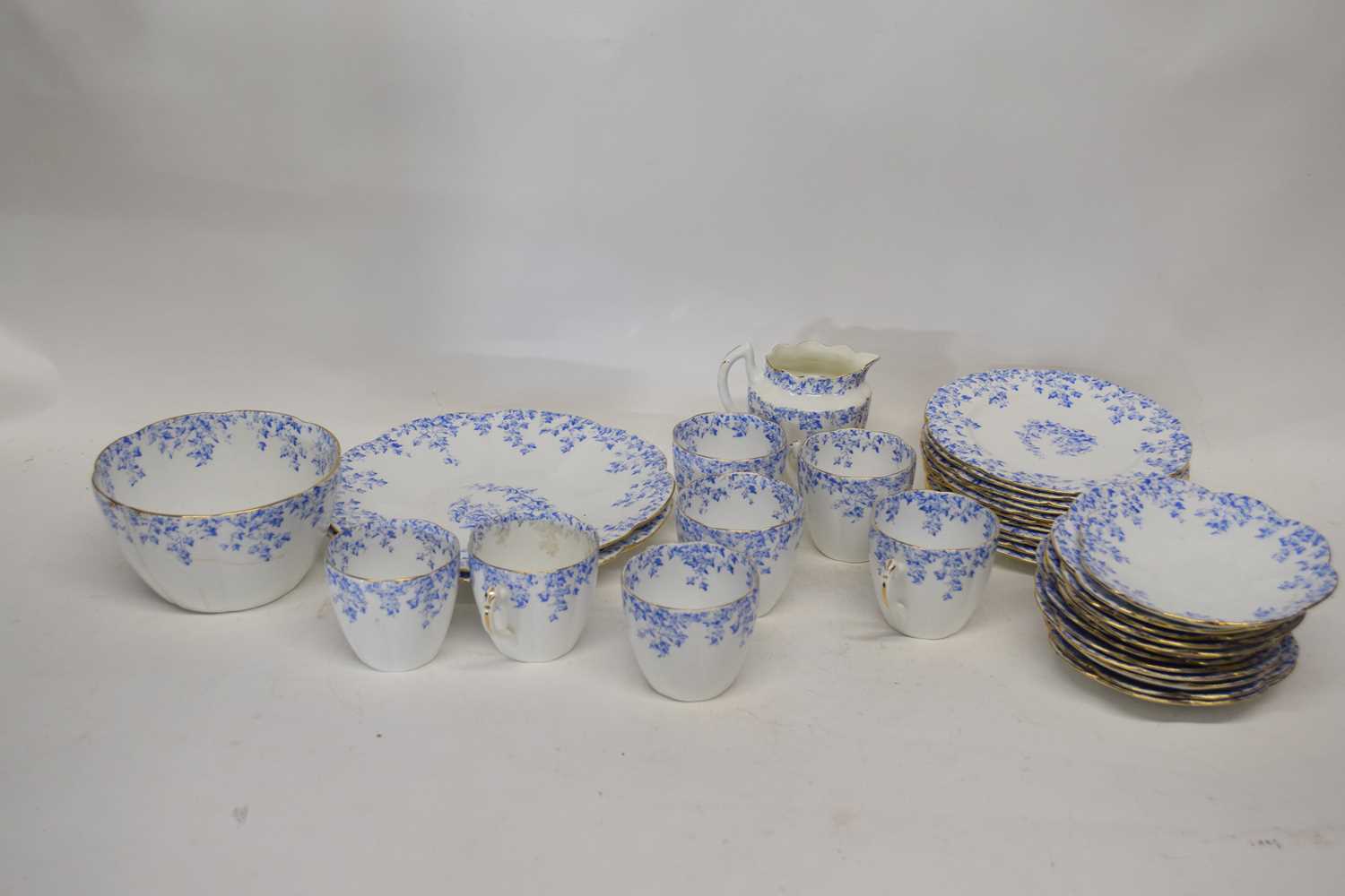 Lot 207 - Foley china tea set comprising seven cups,...