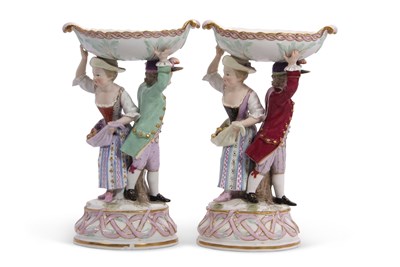 Lot 37 - A pair of 19th Century Meissen Sweetmeat...