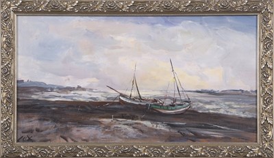 Lot 461 - Jack Cox (British, 1914-2007), Beached boats...