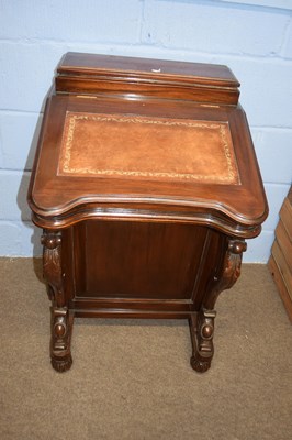 Lot 344 - Mahogany Davenport desk, the top section with...