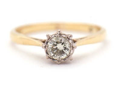 Lot 25 - A diamond solitaire ring, the illusion mounted...