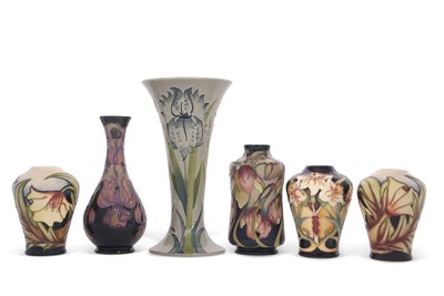 Lot 68 - A group of modern Moorcroft vases all with...